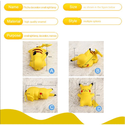 Lámpara Nocturna Pikachu Pokémon LED - Juguete Luminoso para Niños y Regalo de Cumpleaños