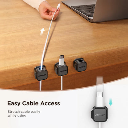 Clips Magnéticos para Cables JOYROOM | Pack de 6 Organizadores de Cables con Adhesivo para Oficina y Auto