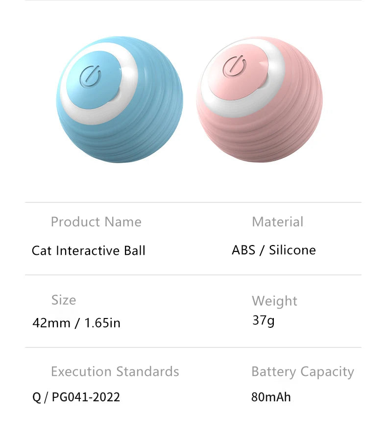 Pelota Inteligente para Gatos y Perros - Juguete Automático Interactivo, Silencioso y Resistente, Ideal para Mascotas Activas